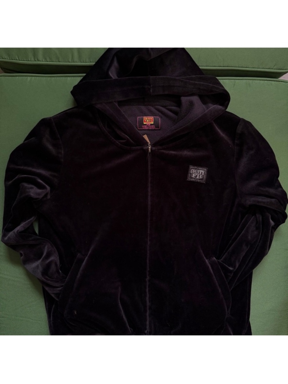 Fb county velvet zip up jacket